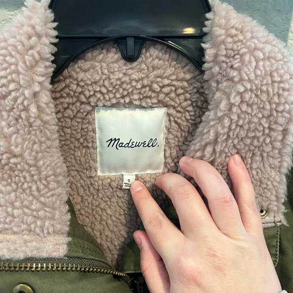 Madewell women’s Sherpa trimmed surplus jacket size small - Picture 2 of 11